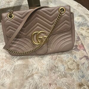 Gucci Taupe Quilted Leather Shoulder Bag